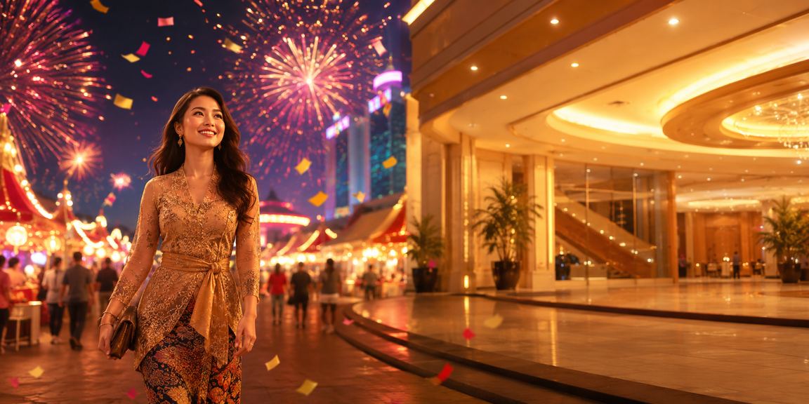 Suasana pertaruhan di Genting Highlands dengan mesin slot moden berkilauan