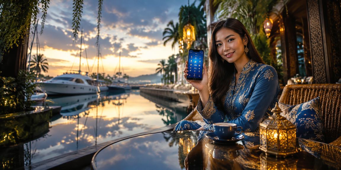Pengguna Malaysia membuat deposit untuk permainan slot menggunakan telefon pintar
